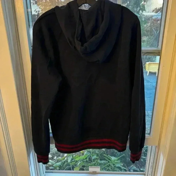 G Star Raw Hoodie Mens S Navy Pullover Striped Embroidered Logo - Picture 3 of 8